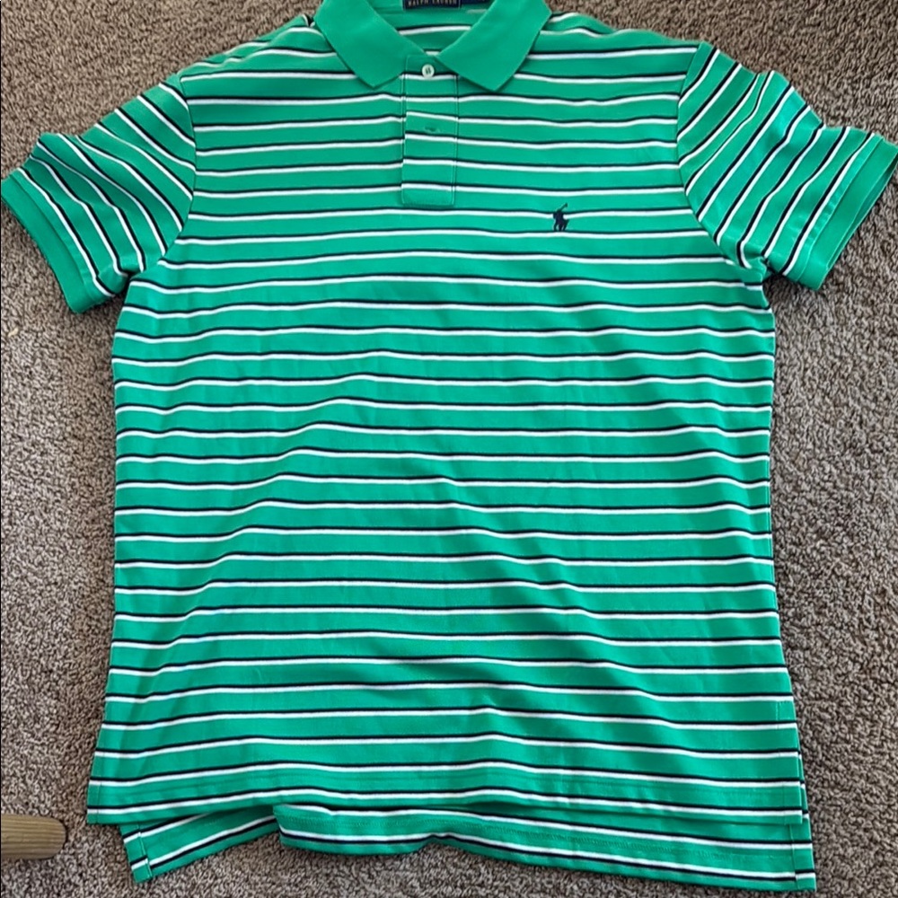 Polo by Ralph Lauren green and White Striped Shirt